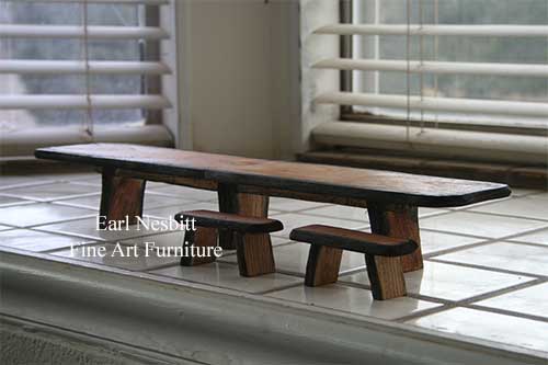 scale model of hickory table and benches scale model of hickory table and benches